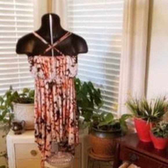 Floral V-Neck Sundress Spaghetti Straps Adjustable - Picture 2 of 2